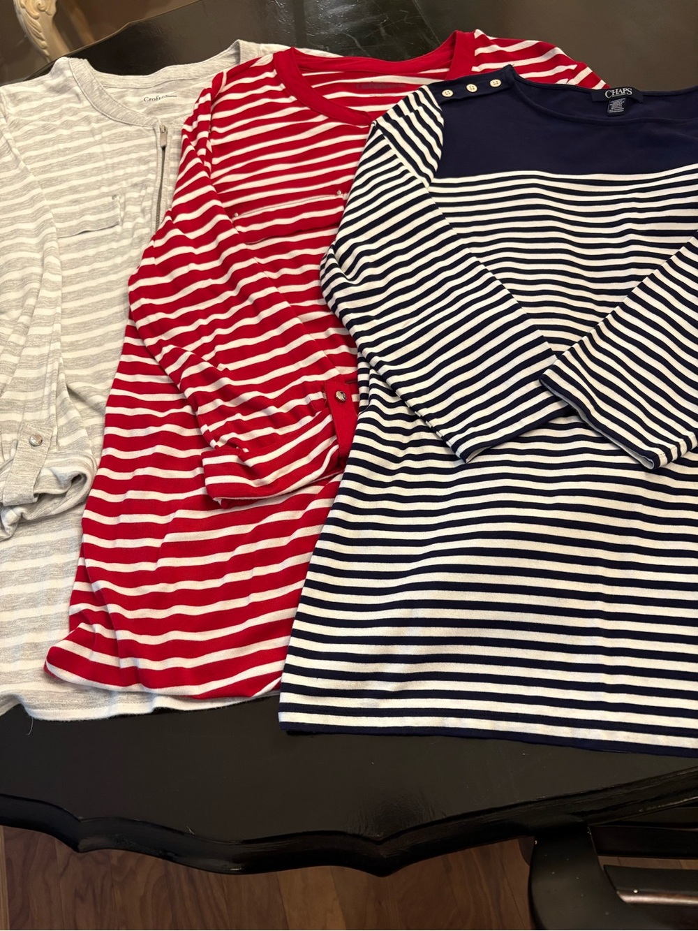 Three 3/4 length sleeve tops